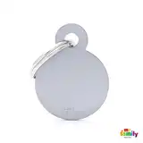 Medalla My Family Basic Small Round Aluminum Grey MFB57 para Perros