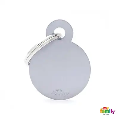 Medalla My Family Basic Small Round Aluminum Grey MFB57 para Perros