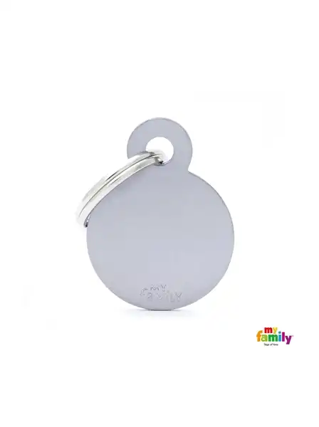 Medalla My Family Basic Small Round Aluminum Grey MFB57 para Perros