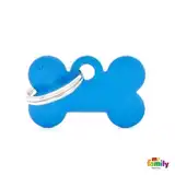 Identificación My Family Medalla Basic Small Bone Aluminum Blue MFB03 para Perros
