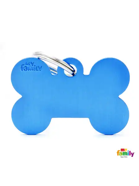 Medalla My Family Basic BIG Bone Aluminum Blue MFB08 para Perros