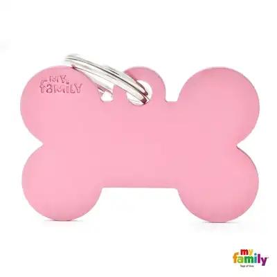 Medalla My Family Basic BIG Bone Aluminum Pink MFB09 para Perros