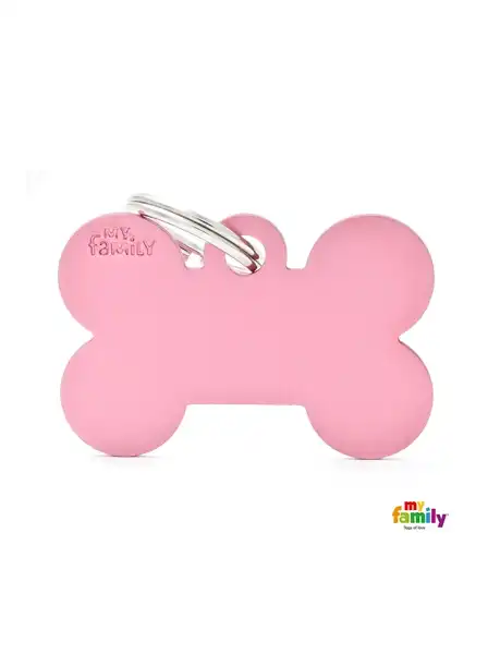Medalla My Family Basic BIG Bone Aluminum Pink MFB09 para Perros