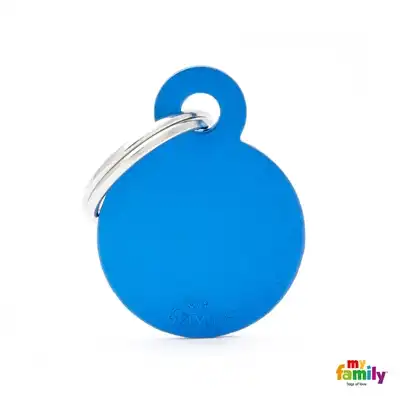 Medalla My Family Basic Small Round Aluminum Blue MFB13 para Perros