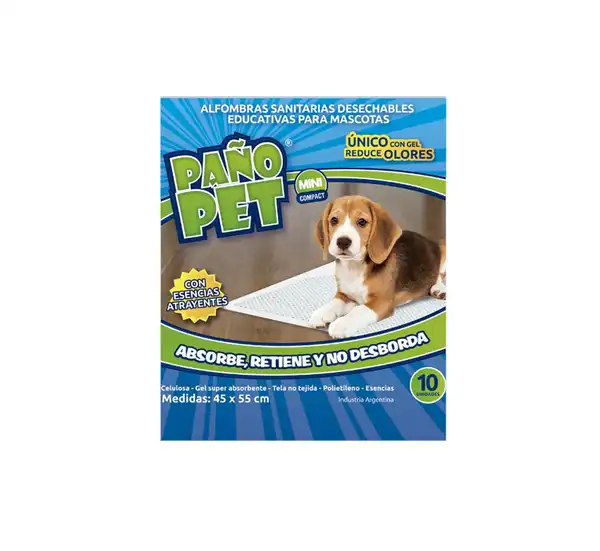 Paño Pañopet PET Compact Mini por 10 Unidades (45 x 55 cm) para Perros