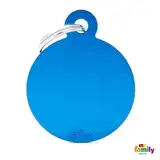 Medalla My Family Basic BIG Round Aluminum Blue MFB18 para Perros