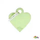 Medalla My Family Basic Small Heart Aluminum Green MFB41 para Perros