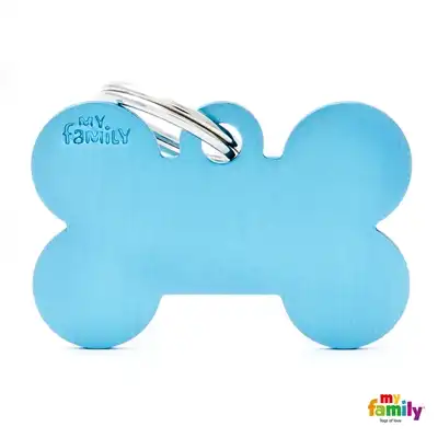 Medalla My Family Basic BIG Bone Aluminum Light Blue MFB45 para Perros