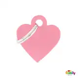 Medalla My Family Basic Small Heart Aluminum Pink MFB24 para Perros