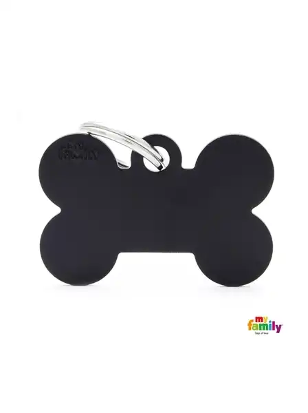 Medalla My Family Basic BIG Bone Aluminum Black MFB32 para Perros