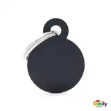 Medalla My Family Basic Small Round Aluminum Black MFB33 para Perros