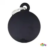 Medalla My Family Basic BIG Round Aluminum Black MFB34 para Perros