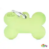 Identificación My Family Medalla Basic BIG Bone Aluminum Green MFB38 para Perros