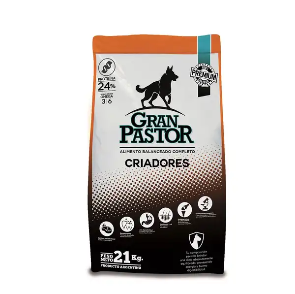 Alimento Balanceado Seco Gran Pastor Perros Adultos Criador 21 kg