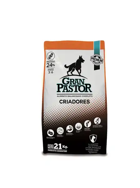 Alimento Balanceado Seco Gran Pastor Perros Adultos Criador 21 kg