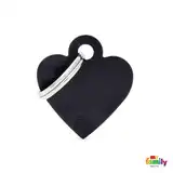 Medalla My Family Basic Small Heart Aluminum Black MFB35 para Perros