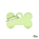 Medalla My Family Basic Small Bone Aluminum Green MFB37 para Perros
