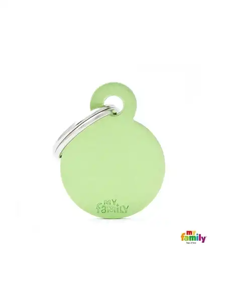 Medalla My Family Basic Small Aluminum Green MFB39 para Perros