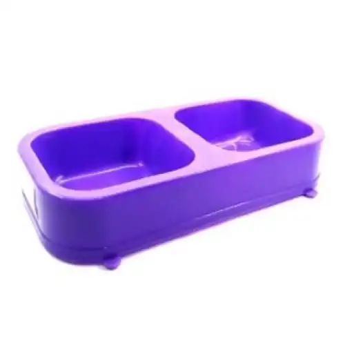 Comedero Bebedero Petsplast Doble Rectangular para Gatos