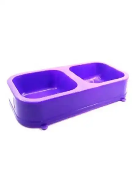 Comedero Bebedero Petsplast Doble Rectangular para Gatos