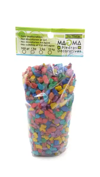 Plantas, Troncos y Piedras Magma Decorativa Línea Aqua Mezcla Oscura X500 g para Peces