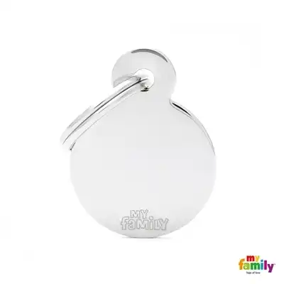 Medalla My Family Basic Chrome Small Round Brass MFB11 para Perros