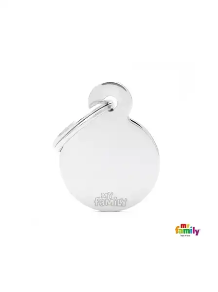 Medalla My Family Basic Chrome Small Round Brass MFB11 para Perros