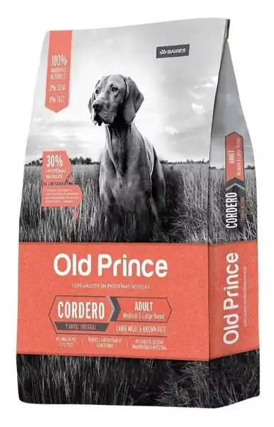 Alimento Balanceado Seco Old Prince Novel Cordero y Arroz Adultos Large 7.5 kg para Perros