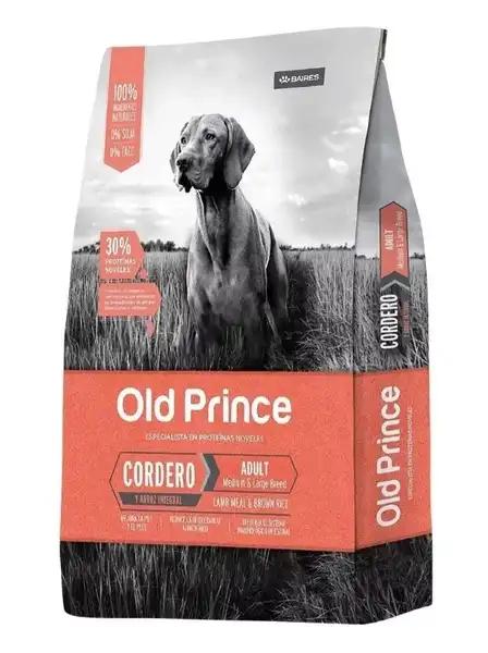 Alimento Balanceado Seco Old Prince Novel Cordero y Arroz Adultos Large 7.5 kg para Perros