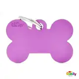 Medalla My Family Basic BIG Bone Aluminun Purple MFB46 para Perros