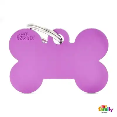 Medalla My Family Basic BIG Bone Aluminun Purple MFB46 para Perros
