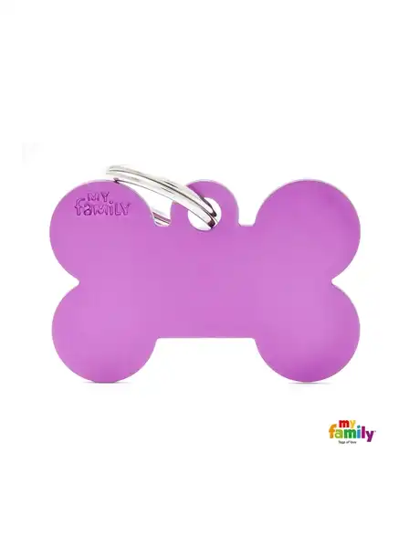 Medalla My Family Basic BIG Bone Aluminun Purple MFB46 para Perros