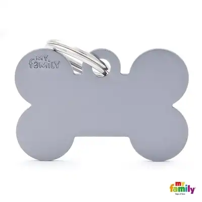 Medalla My Family Basic BIG Bone Aluminum Grey MFB47 para Perros
