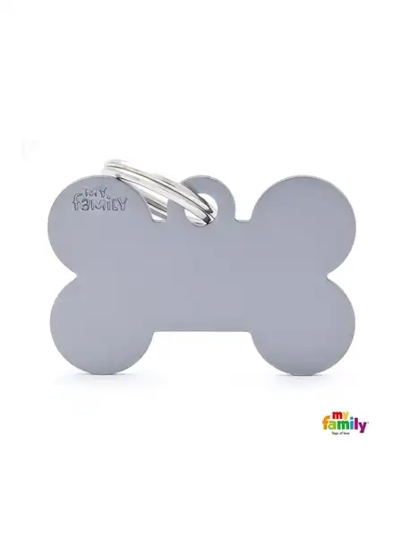 Medalla My Family Basic BIG Bone Aluminum Grey MFB47 para Perros