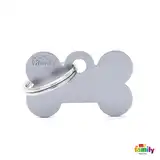Medalla My Family Basic Small Bone Aluminum Grey MFB52 para Perros