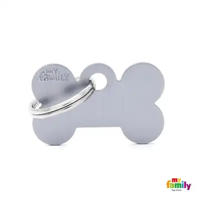 Medalla My Family Basic Small Bone Aluminum Grey MFB52 para Perros