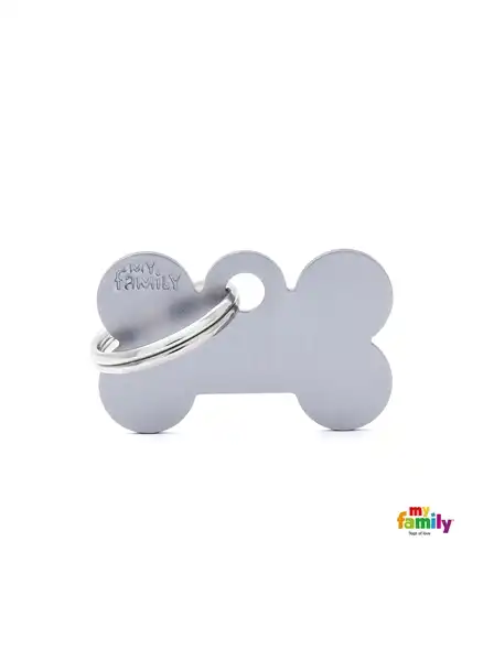 Medalla My Family Basic Small Bone Aluminum Grey MFB52 para Perros