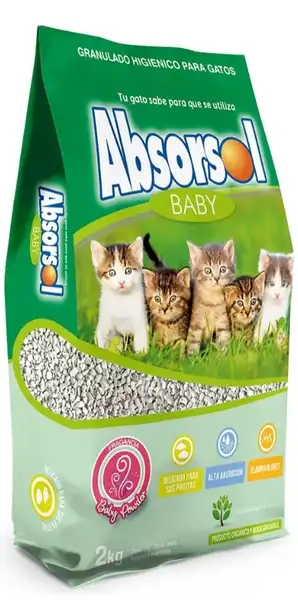 Piedra Sanitaria Absorsol Baby X 2 kg para Gatos