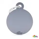 Medalla My Family Basic BIG Round Aluminum Grey MFB62 para Perros