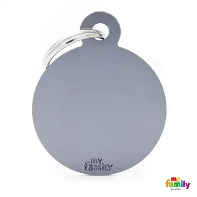 Medalla My Family Basic BIG Round Aluminum Grey MFB62 para Perros