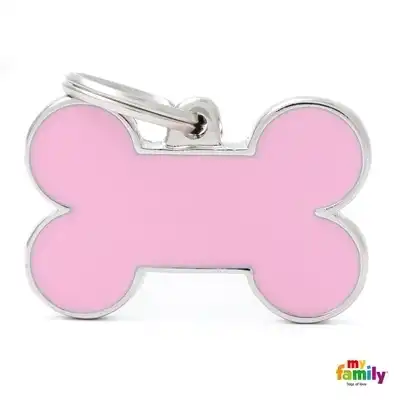 Medalla My Family Handmade BIG Bone Pink BH01 para Perros