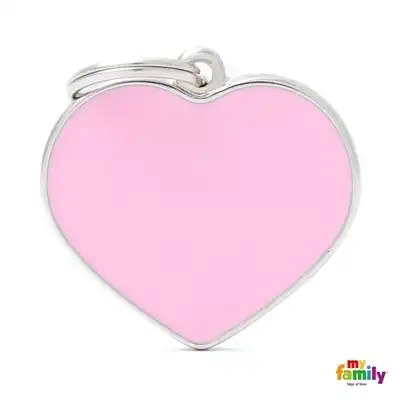 Medalla My Family Handmade BIG Heart Pink BH11 para Perros