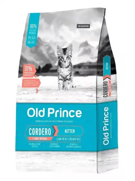 Alimento Balanceado Seco Old Prince Novel Cordero y Arroz CAT Kitten 1 kg para Gatos