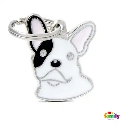 Medalla My Family Friends White French Bulldog MF24WHITE para Perros
