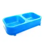 Comedero Bebedero Petsplast Doble Rectangular con Brillantina para Perros