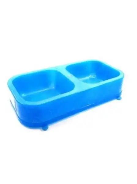 Comedero Bebedero Petsplast Doble Rectangular con Brillantina para Perros