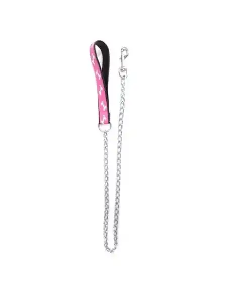 Correa Dobro Cadena con Manopla Cuero/cinta 30MMX80 cm para Perros