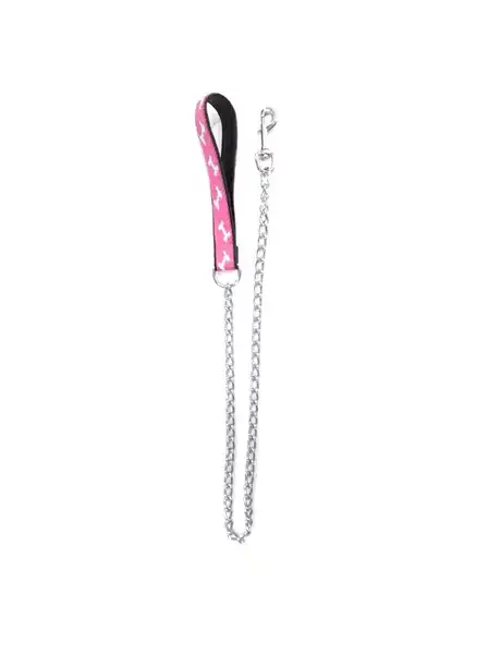 Correa Dobro Cadena con Manopla Cuero/cinta 40MMX30 cm para Perros