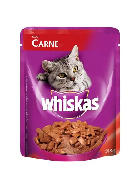 Alimento Húmedo Whiskas Pouch Carne en Salsa 85 g para Gatos