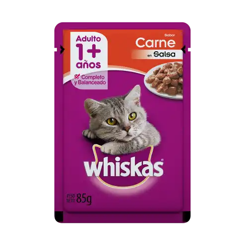 Alimento Húmedo Whiskas Pouch Carne en Salsa 85 g para Gatos